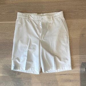 Classic White Men's Flat Front Shorts